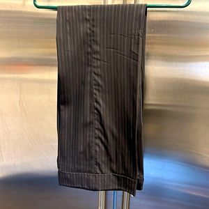 D&G suit pants - pinstripe with cuffs and subtle  black velvet piping.